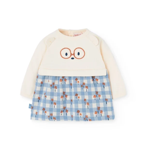 Vestido felpa combinado de bebé