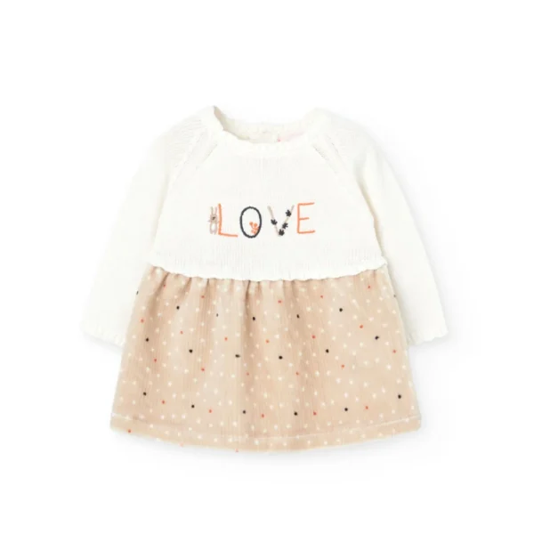 1220169691_a Vestido tricotosa combinado de bebé