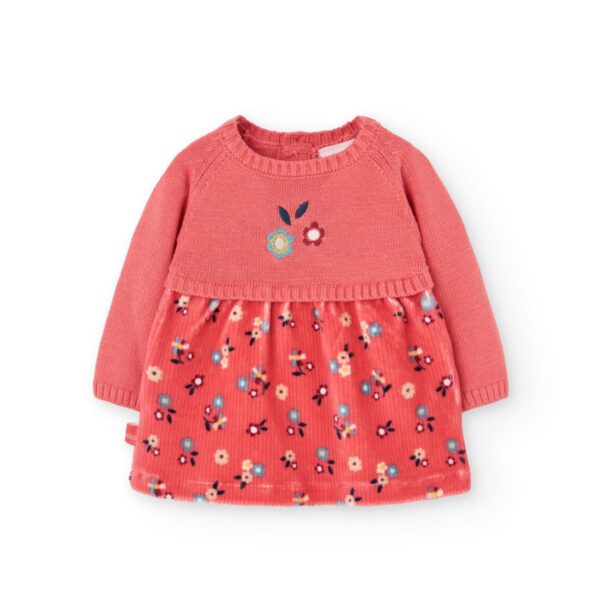 Vestido tricotosa combinado de niña