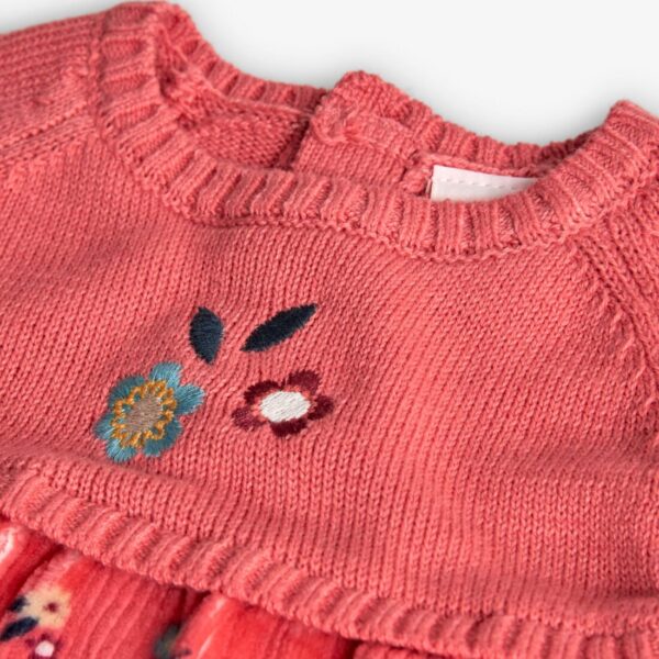 Vestido tricotosa combinado de niña