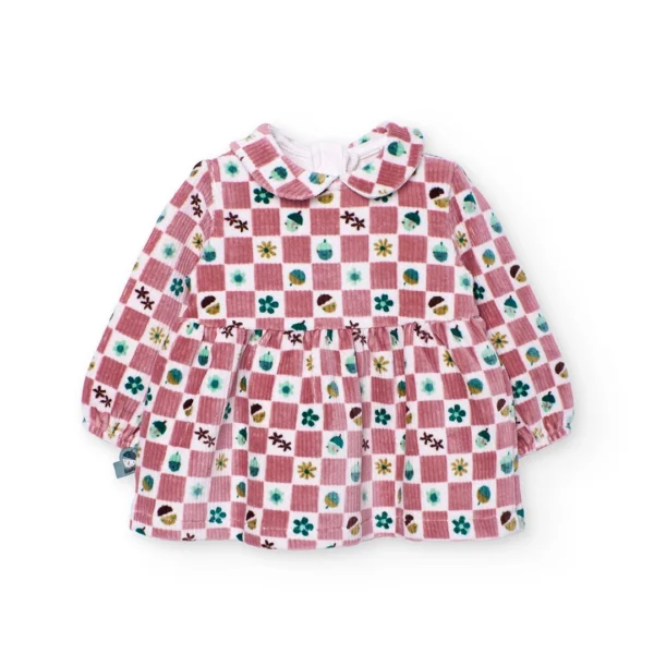 Vestido pana punto de bebé niña