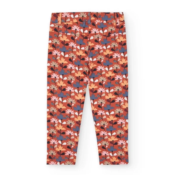 Pantalón felpa flores de bebé niña