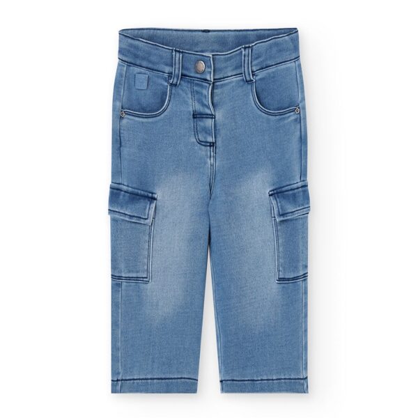 Pantalón denim punto de bebé niña
