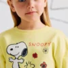 31073690042-0 Sudadera de Algodón con Estampado de Snoopy para Niña, Amarillo