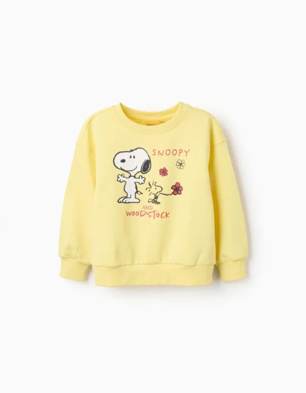 31073690042-1 Sudadera de Algodón con Estampado de Snoopy para Niña, Amarillo