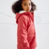 Parka de Goma con Capucha y Forro de Sherpa para Niña, Rosa Oscuro