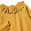 31074032042-2 Jersey de punto con cuello de volantes para bebé niña, Amarillo
