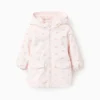 Parka de Goma con Capucha y Pelo para Bebé Niña 'Lazos', Rosa