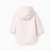 Parka de Goma con Capucha y Pelo para Bebé Niña 'Lazos', Rosa
