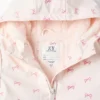 Parka de Goma con Capucha y Pelo para Bebé Niña 'Lazos', Rosa