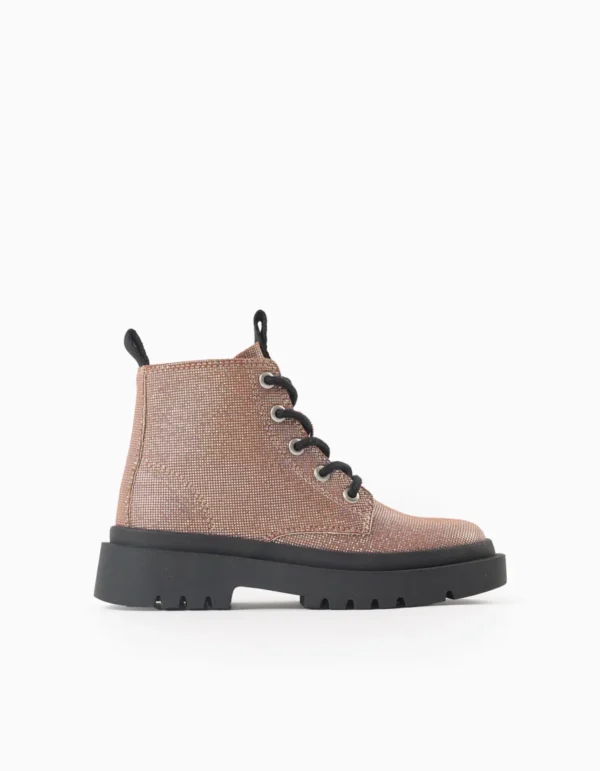 Botas con Brillo para Niña, Iridiscente/Negro