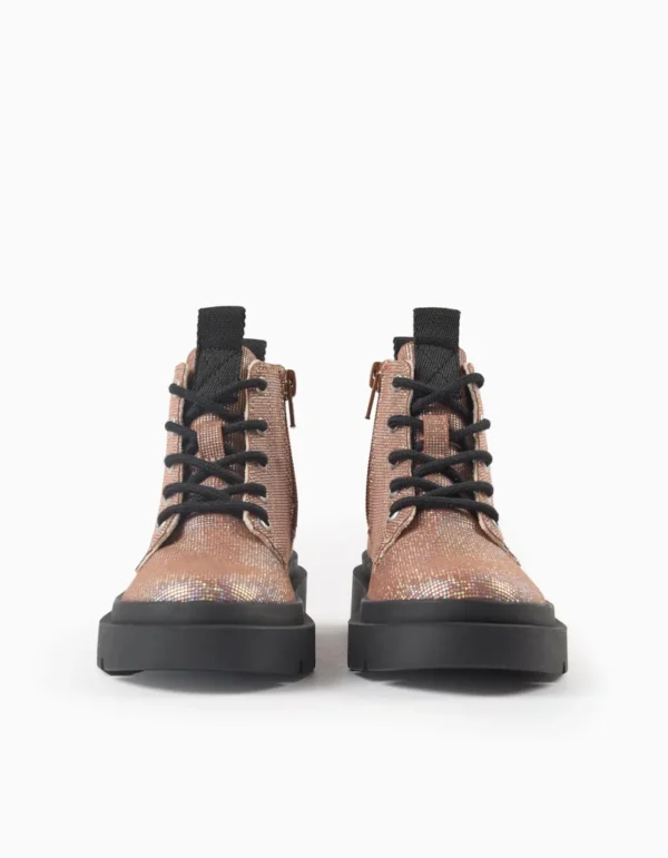 Botas con Brillo para Niña, Iridiscente/Negro