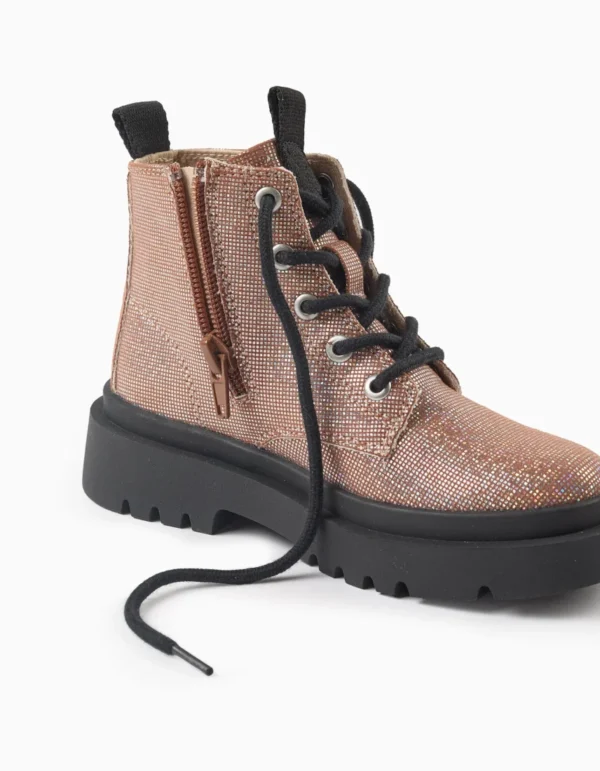 Botas con Brillo para Niña, Iridiscente/Negro