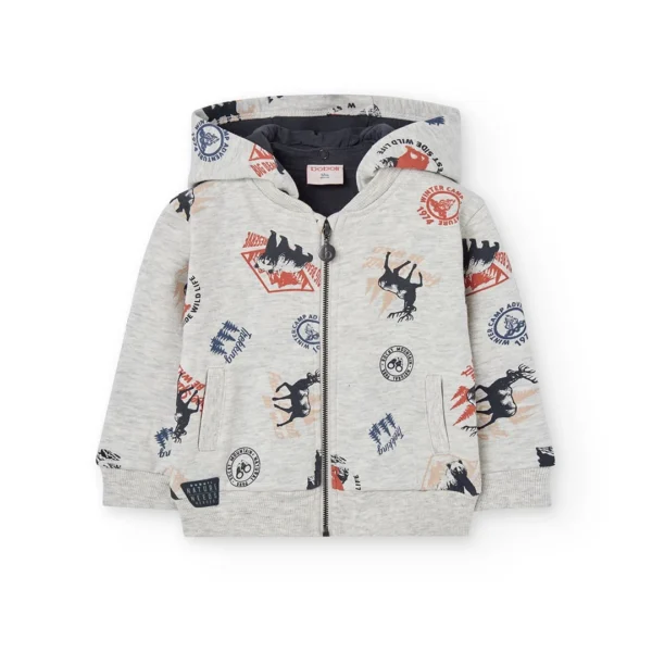 Chaqueta felpa estampada de bebé