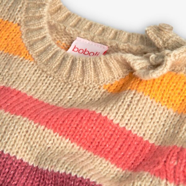 Jersey tricotosa listado de bebé niño. Color: crema