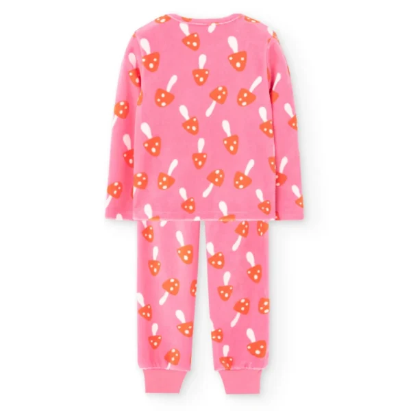 Pijama terciopelo estampado de niña