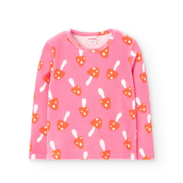Pijama terciopelo estampado de niña