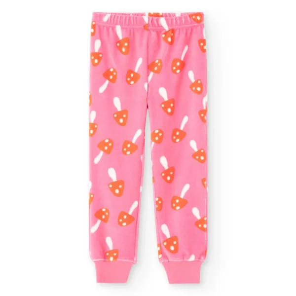 Pijama terciopelo estampado de niña