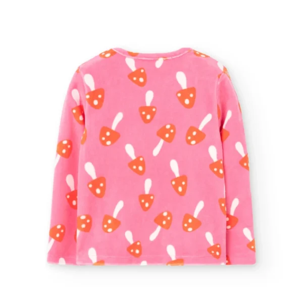 Pijama terciopelo estampado de niña