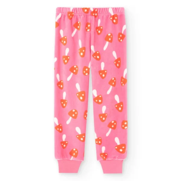 Pijama terciopelo estampado de niña
