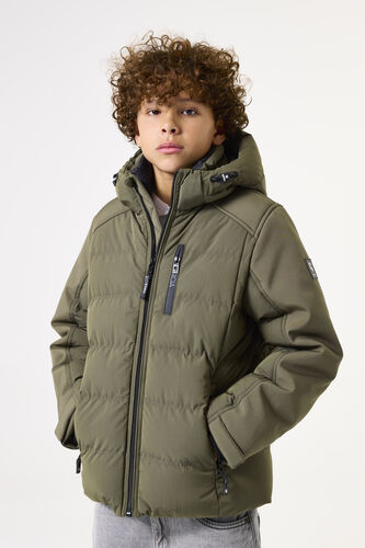 Parka acolchada softshell verde