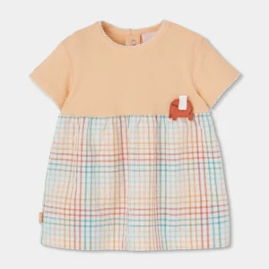 Vestido punto combinado de bebé