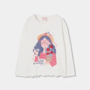 Camiseta punto combinada de niña