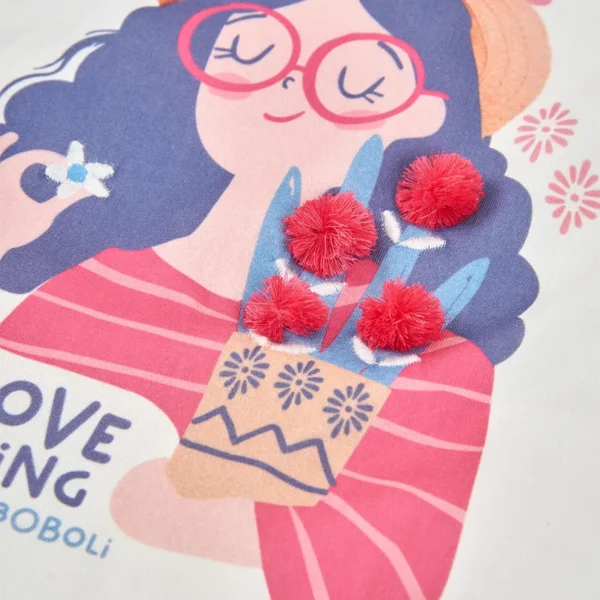 Camiseta punto combinada de niña