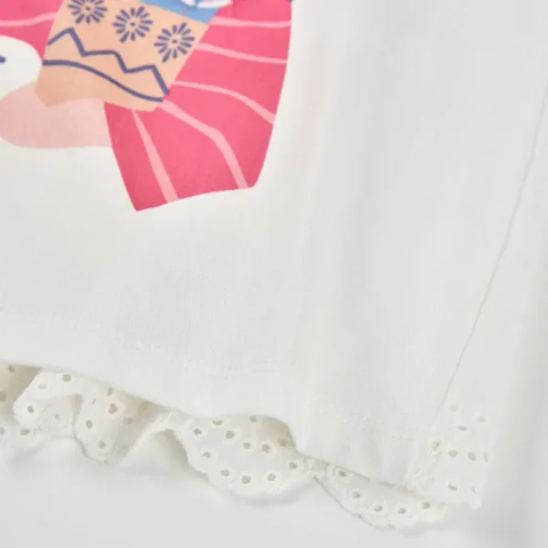 Camiseta punto combinada de niña