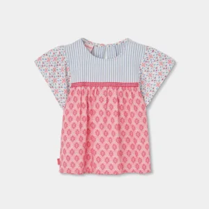 Blusa popelín combinada de niña