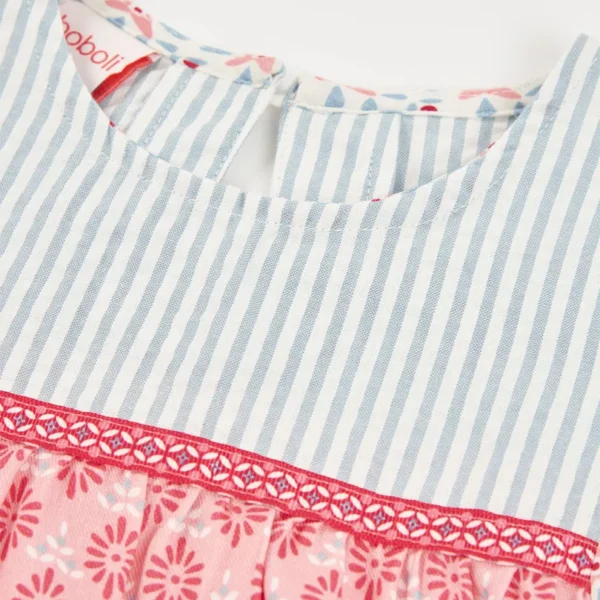 Blusa popelín combinada de niña