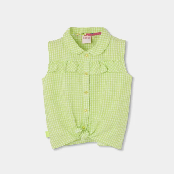 Camisa popelín cuadros de niña