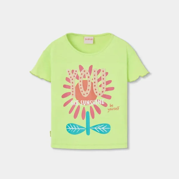 Camiseta punto manga corta de niña