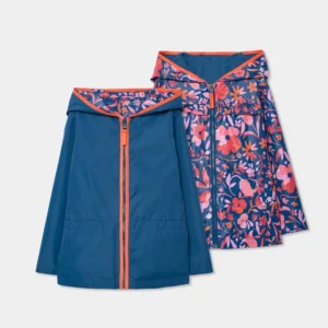 Parka reversible flores de niña