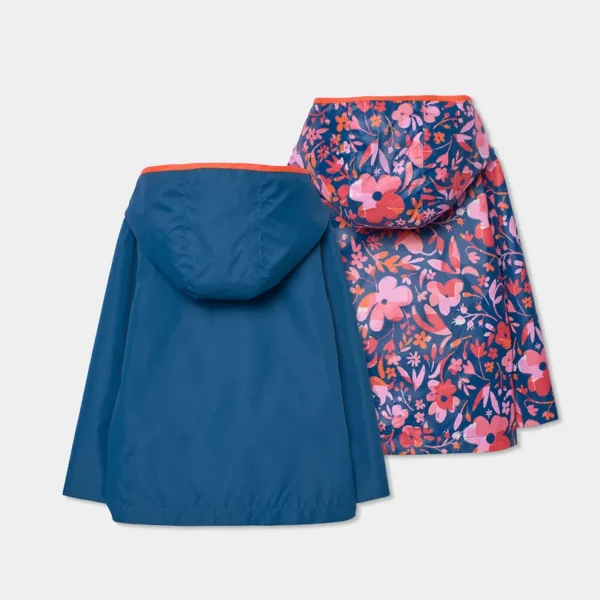 Parka reversible flores de niña