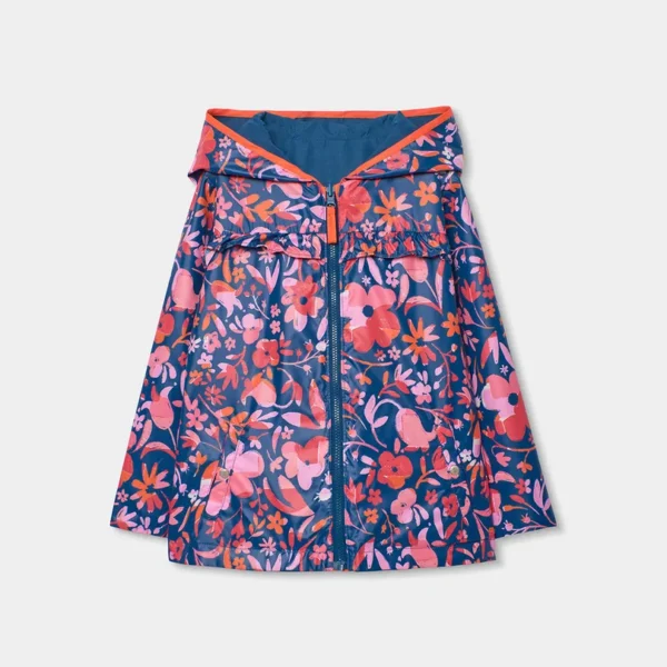 Parka reversible flores de niña