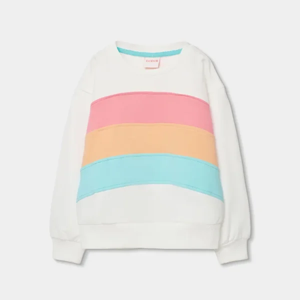 Sudadera felpa con bandas de niña