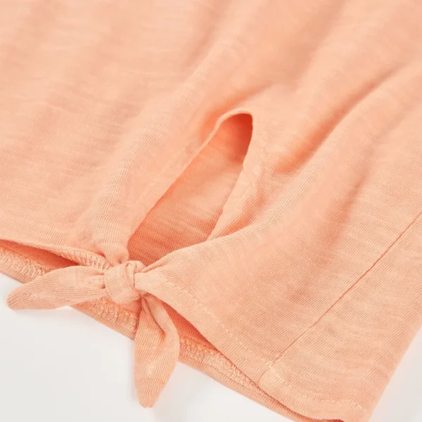 Camiseta punto flamé de niña