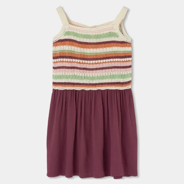 Vestido tricotosa combinado de niña