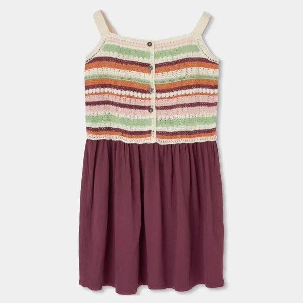 Vestido tricotosa combinado de niña