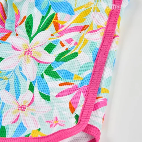 Short canalé flores de niña