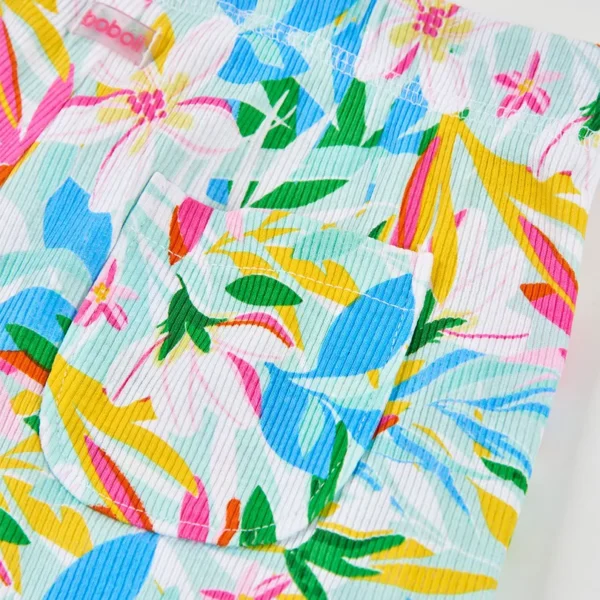 Short canalé flores de niña