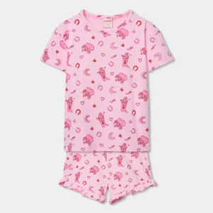 Pijama punto estampado de niña