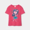 Camiseta punto estampada de niña
