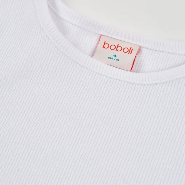 Camiseta punto canalé de niña