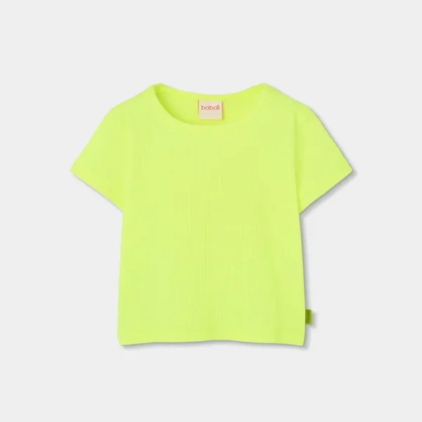 Camiseta punto canalé de niña