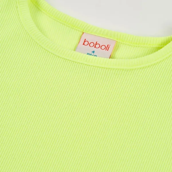 Camiseta punto canalé de niña