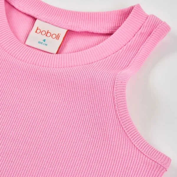 Camiseta punto canalé de niña