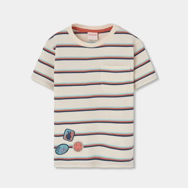 Camiseta punto listada de niño