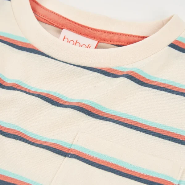 Camiseta punto listada de niño